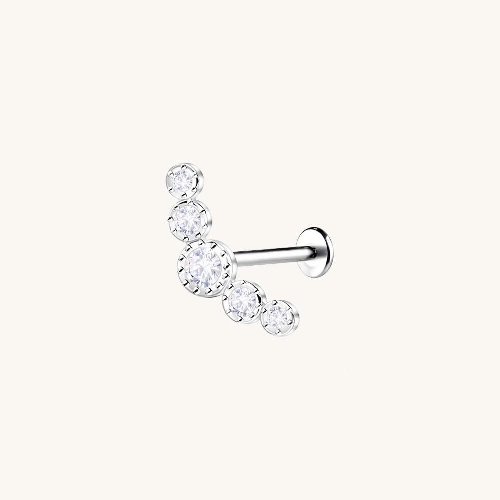 Gold-plated 925 sterling silver Gardien Curve Bezel Flatback Earring