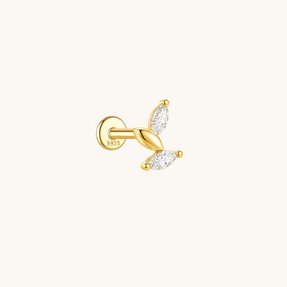 Gold-plated 925 sterling silver Trinity Weave Flatback Earring 8mm