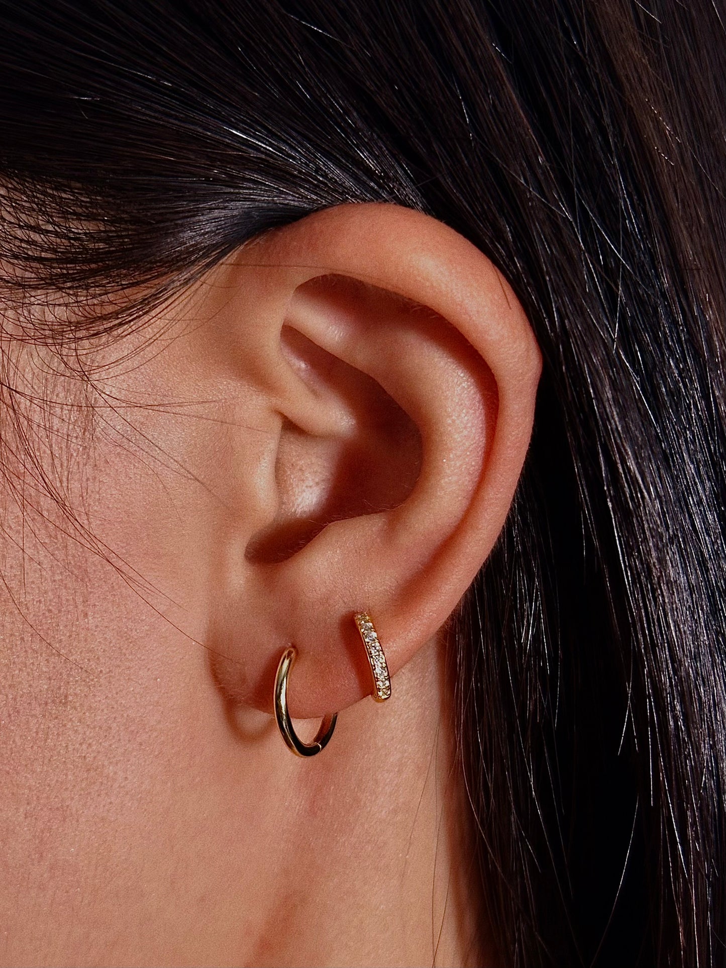 CZ Pavé Huggie Flatback Earring