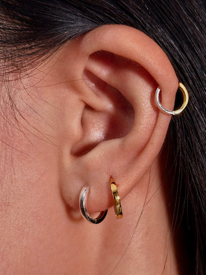 Dual-Tone Gold Silver Hoops