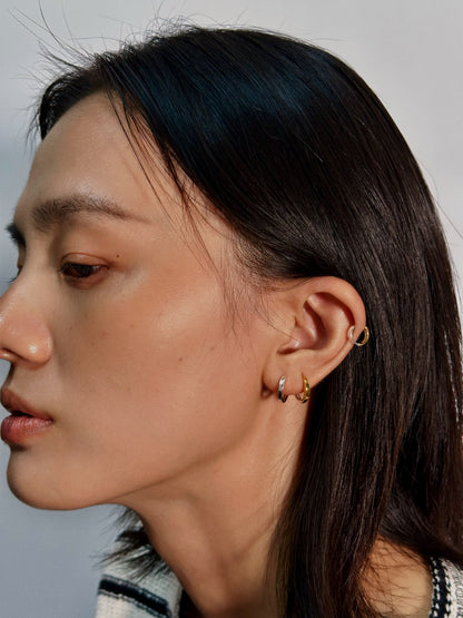 Dual-Tone Gold Silver Hoops