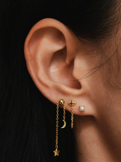 Star Chain Flatback Earring
