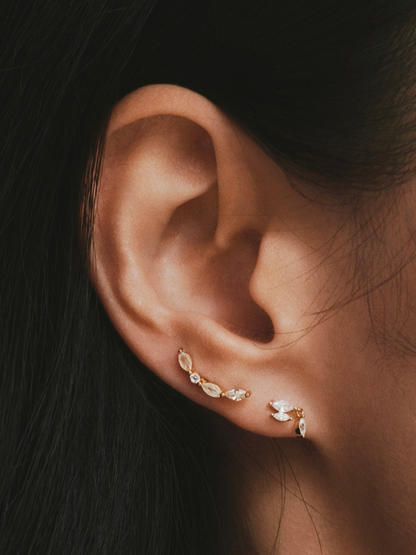 Marquise CZ Dangle Flatback Earring