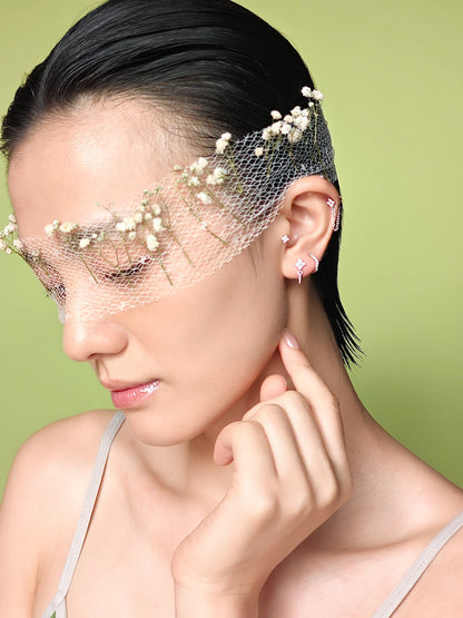 Floral Chain Flatback Earring