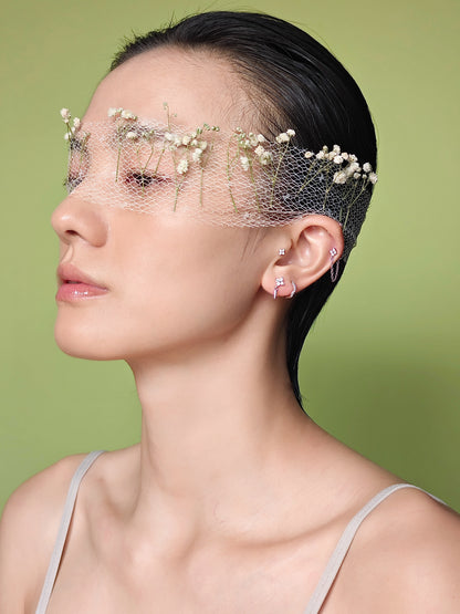 Floral Chain Flatback Earring
