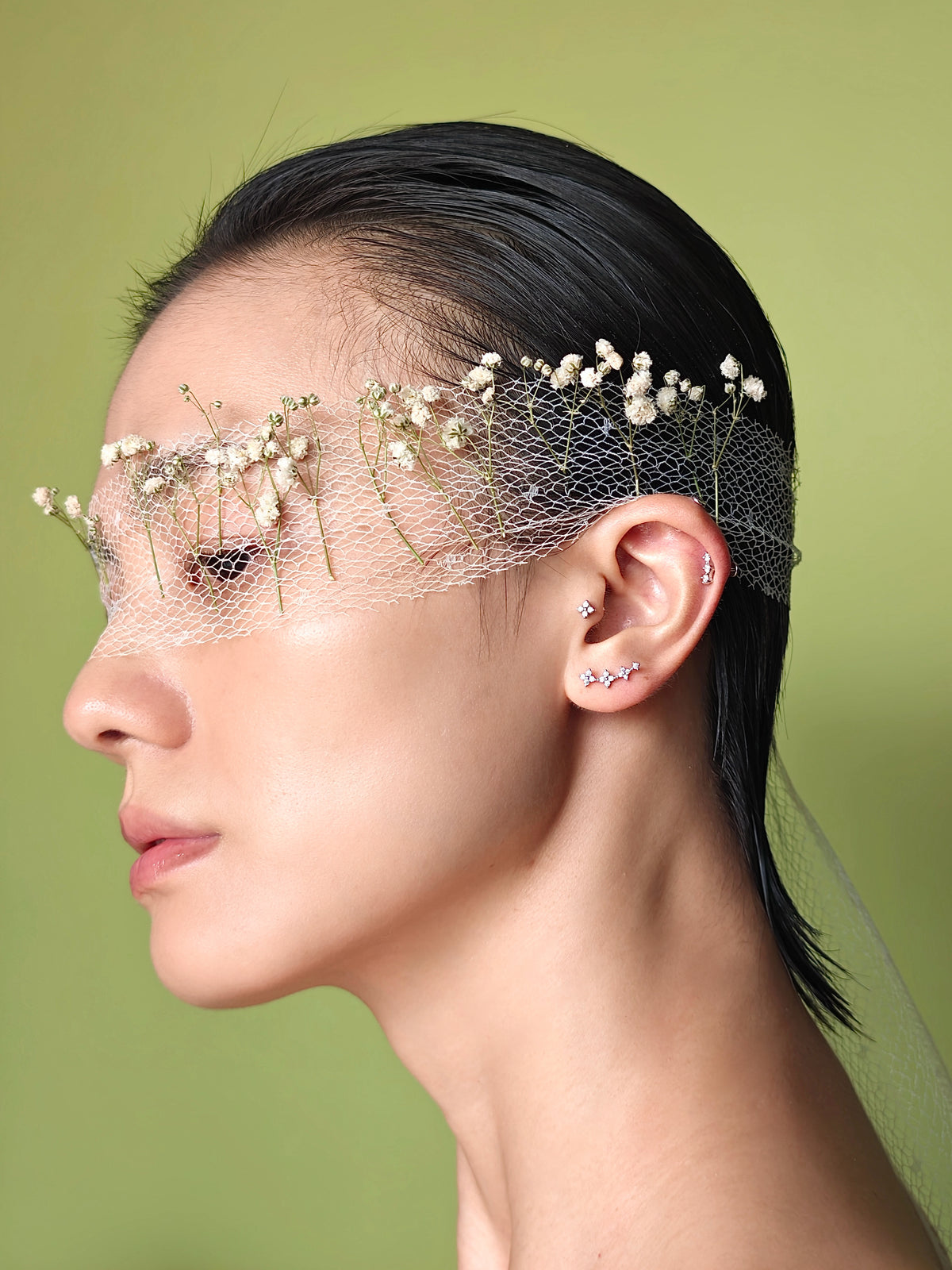 Floral Curve Flatback Earring