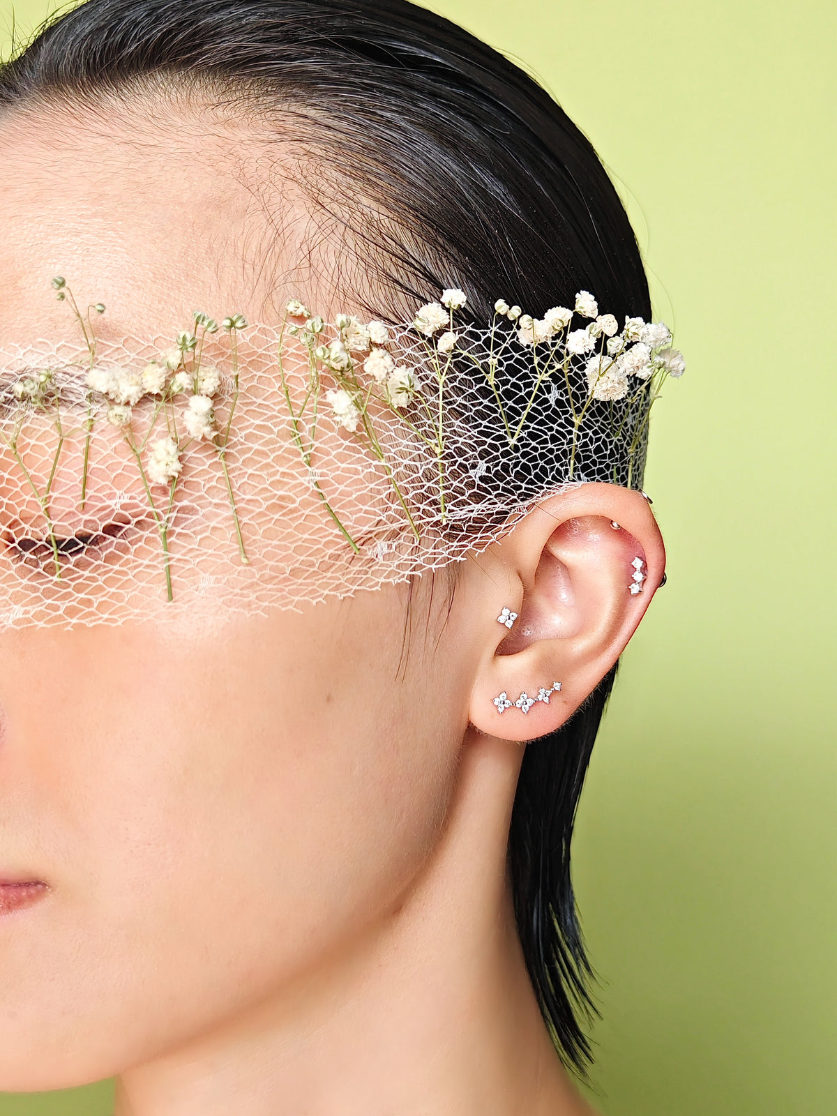 Floral Curve Flatback Earring