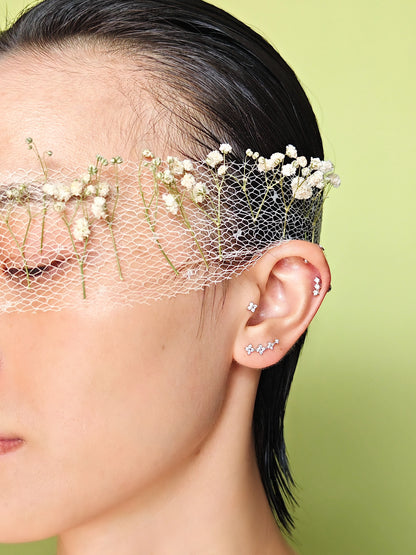 Floral Curve Flatback Earring