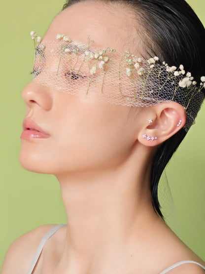 Floral Curve Flatback Earring