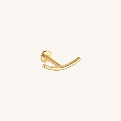 crescent moon flatback earring in 18k gold plated 925 sterling silver