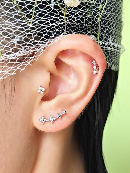 Floral Curve Flatback Earring