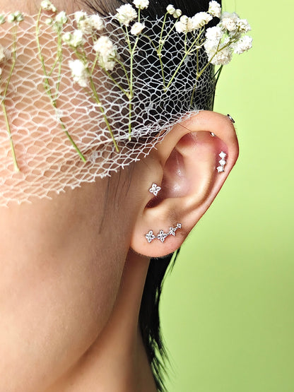 Floral Curve Flatback Earring