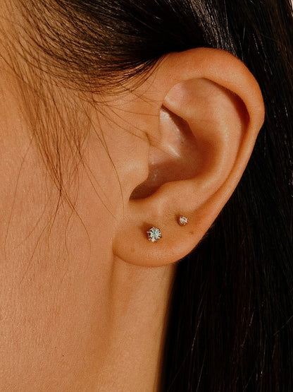 Six-Prong Zirconia Flatback Earring