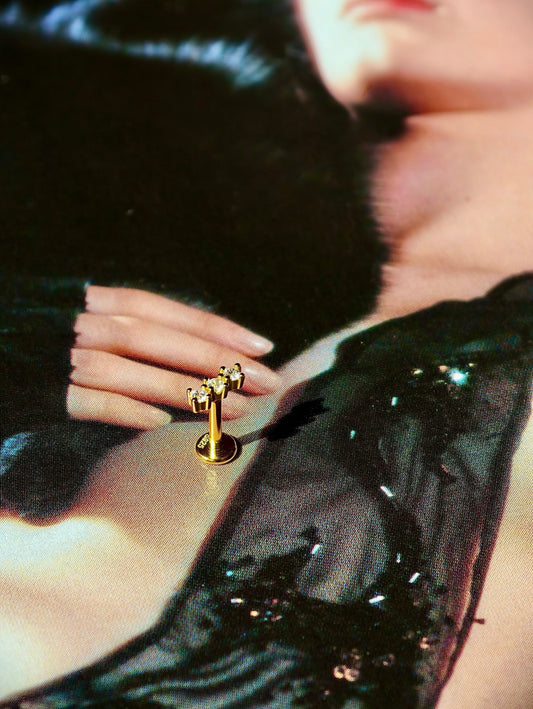 Flat lay of CZ Bar Flatback Earring