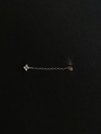 Floral Chain Flatback Earring