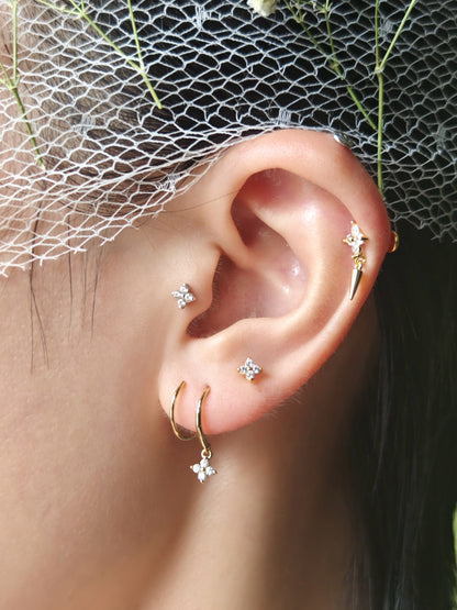 Lucky Clover Hoop Earrings