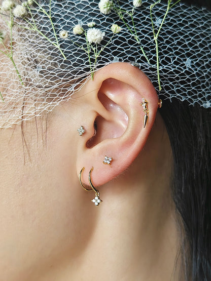 Lucky Clover Hoop Earrings