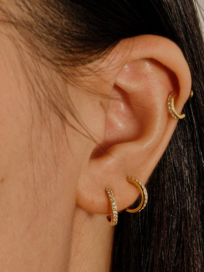 CZ Pavé Huggie Flatback Earring