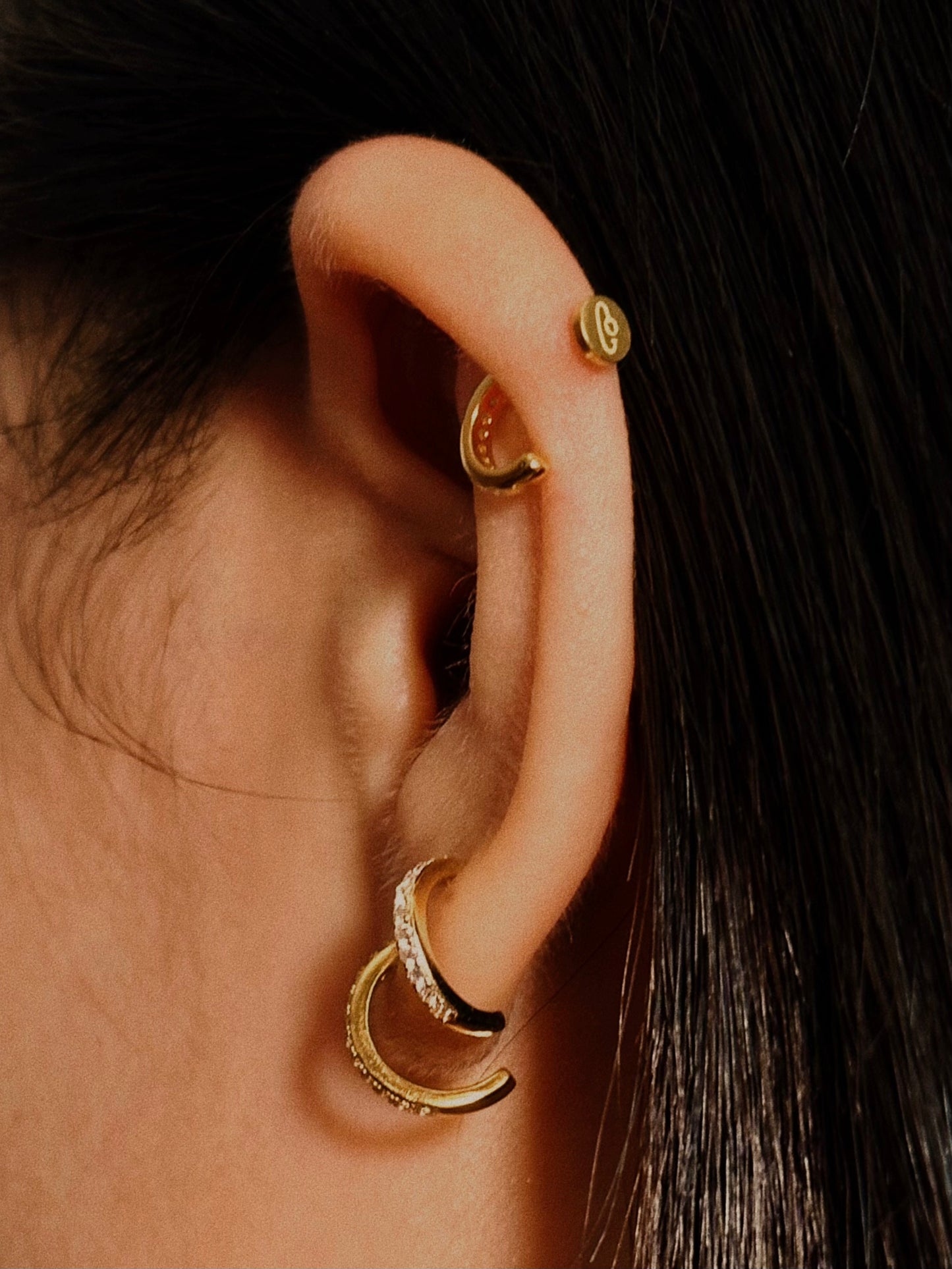 CZ Pavé Huggie Flatback Earring