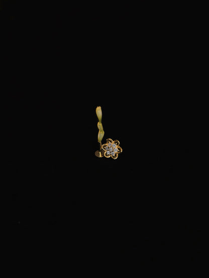 Gold-plated 925 sterling silver Narcissus Bloom Flatback Earring