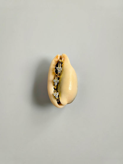Gold-plated 925 sterling silver Trillium CZ Clicker