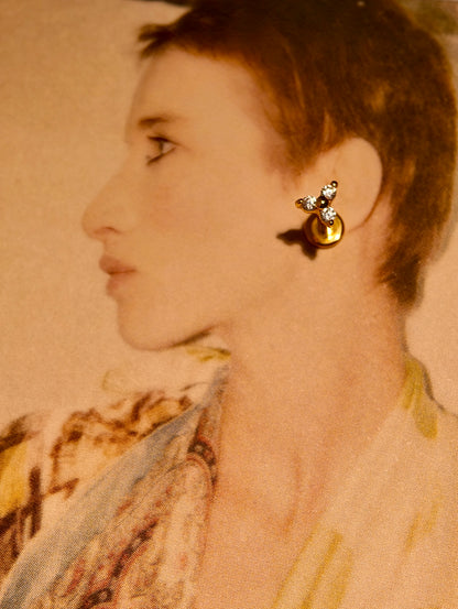 Gold-plated 925 sterling silver Trinity Flatback Earring