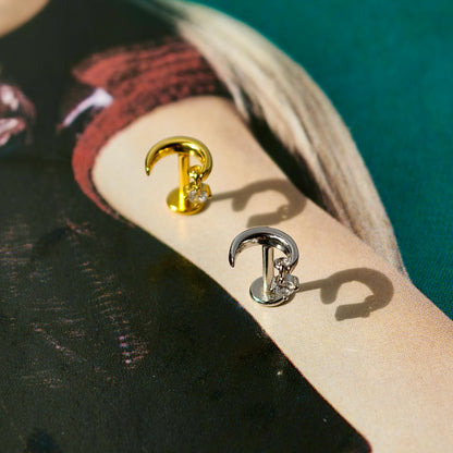 Moon Dangle Star Flatback Earring