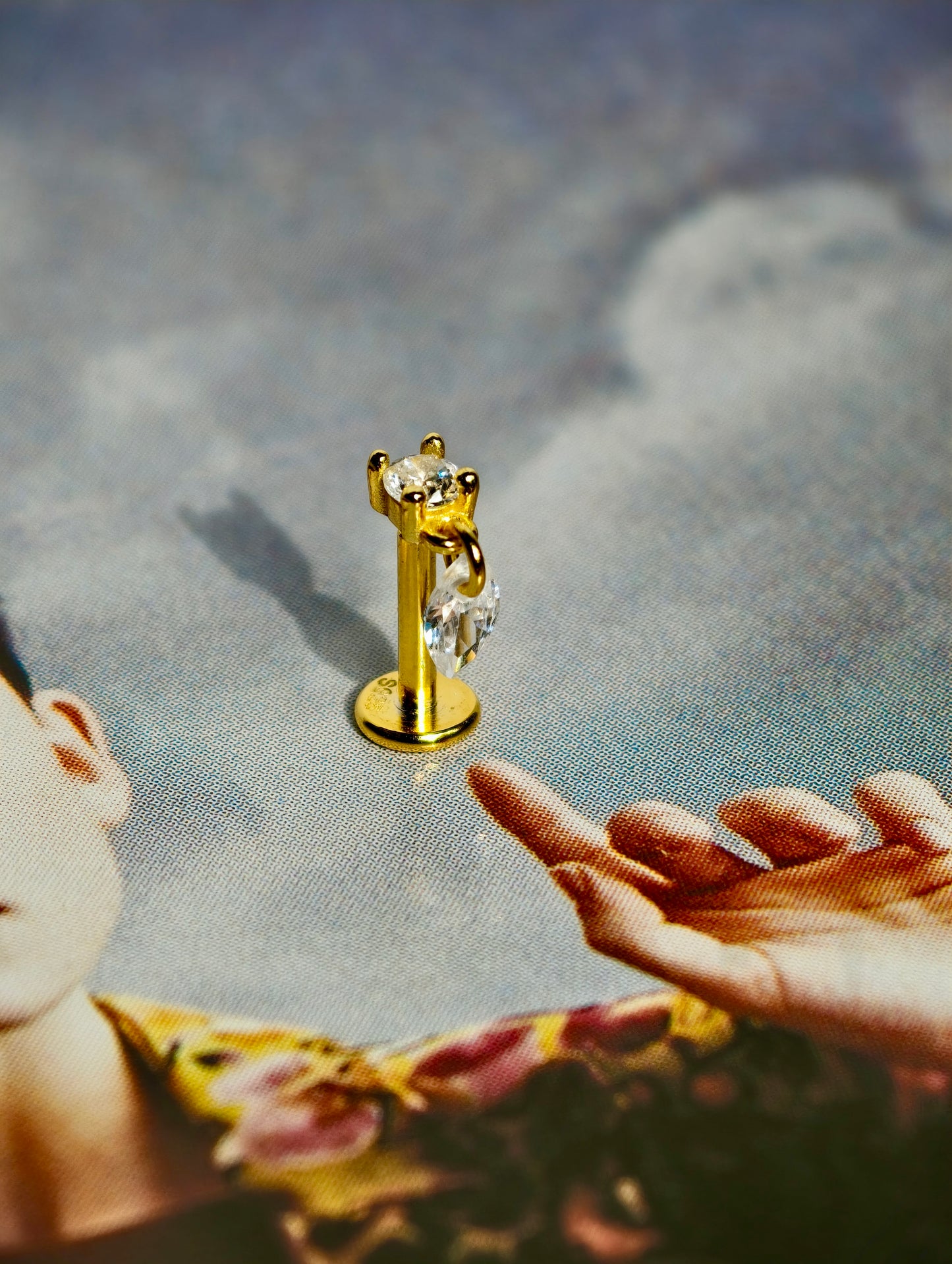 CZ Dangle Flatback Earring