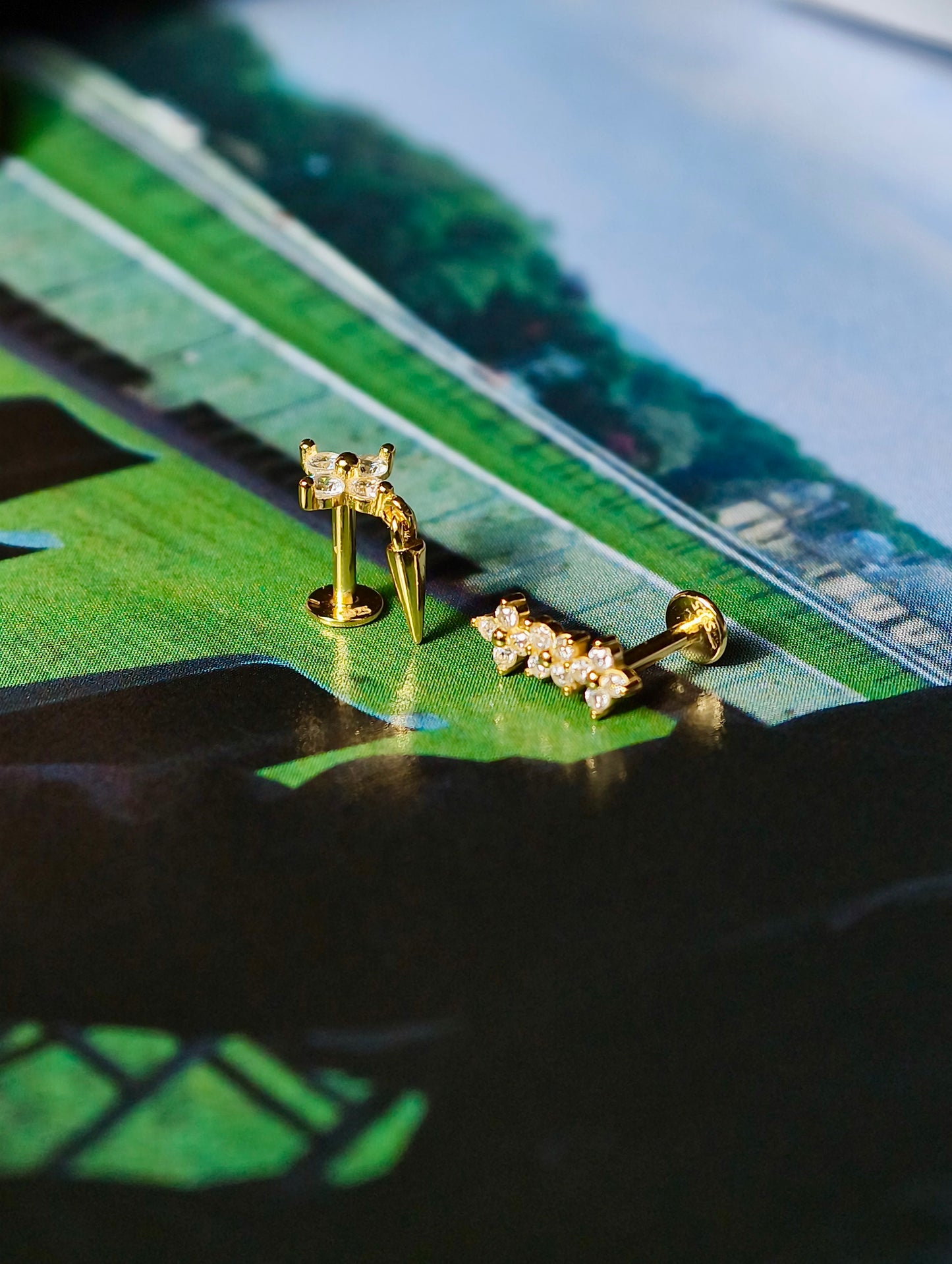 Floral Spike Flatback Earring