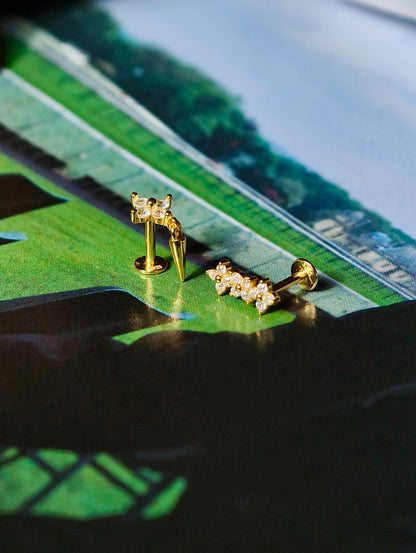 Floral Spike Flatback Earring