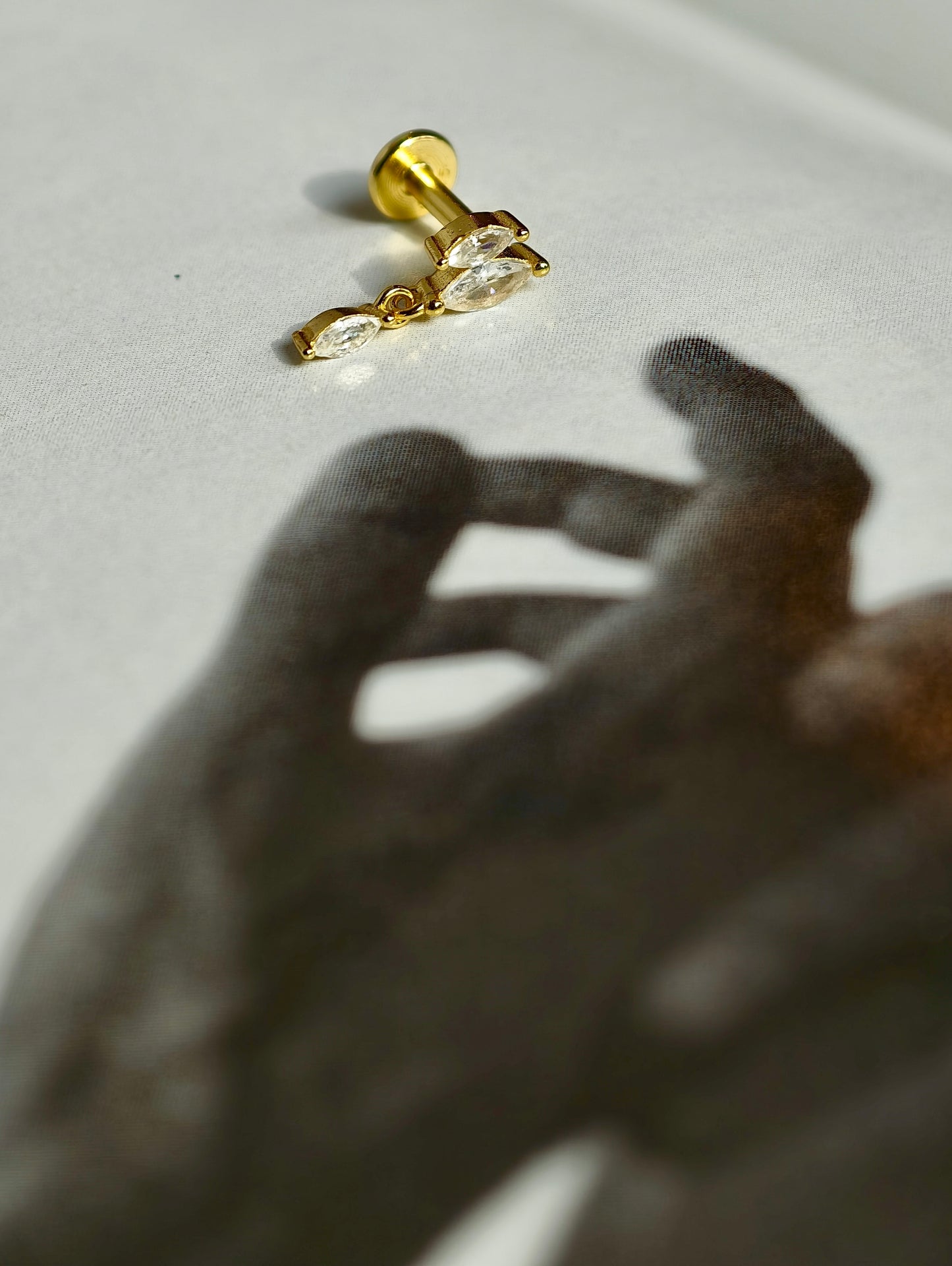 Marquise CZ Dangle Flatback Earring