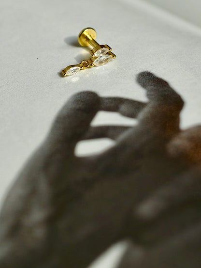 Marquise CZ Dangle Flatback Earring