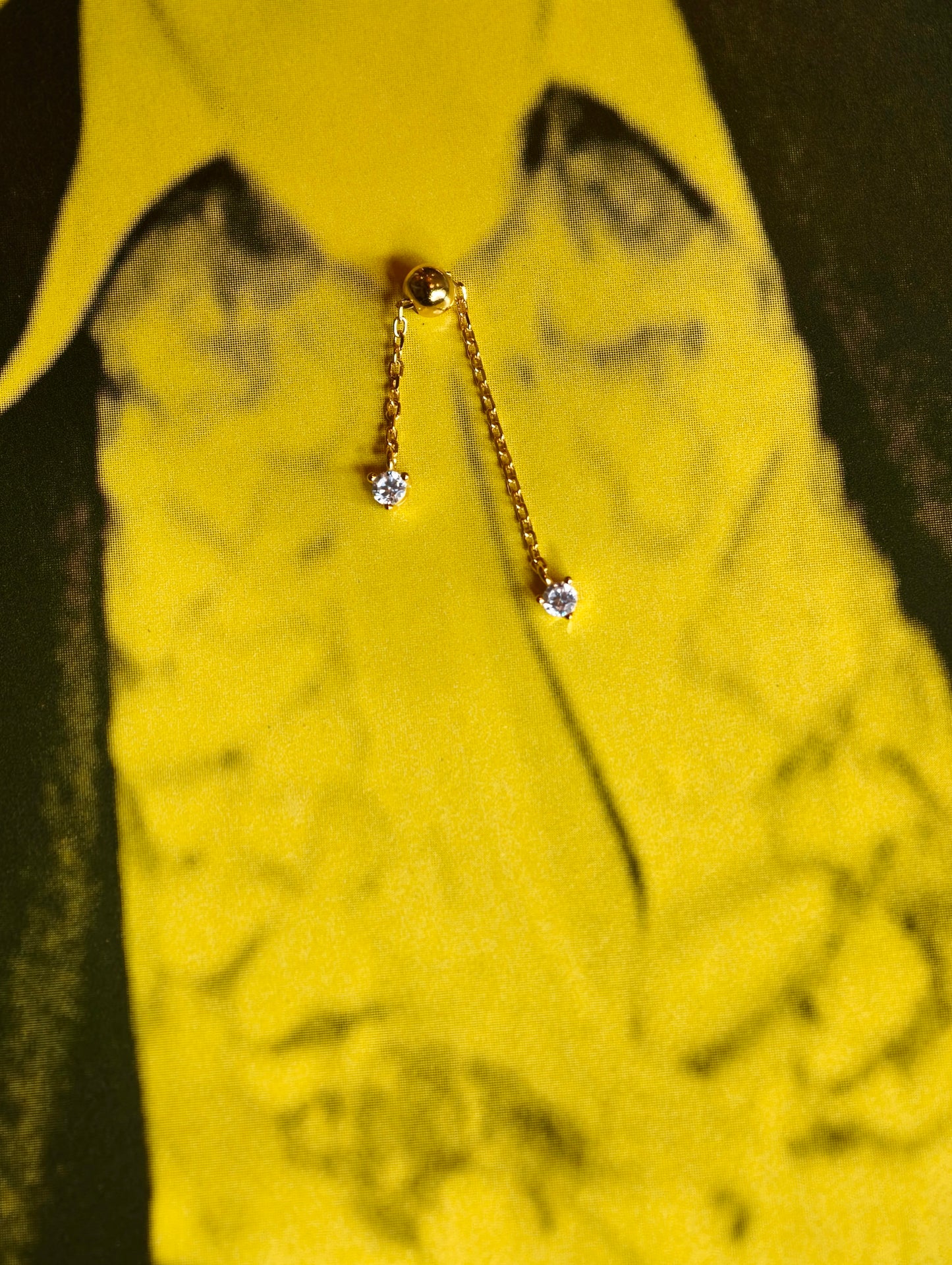 Ball CZ Dangle Flatback Earring