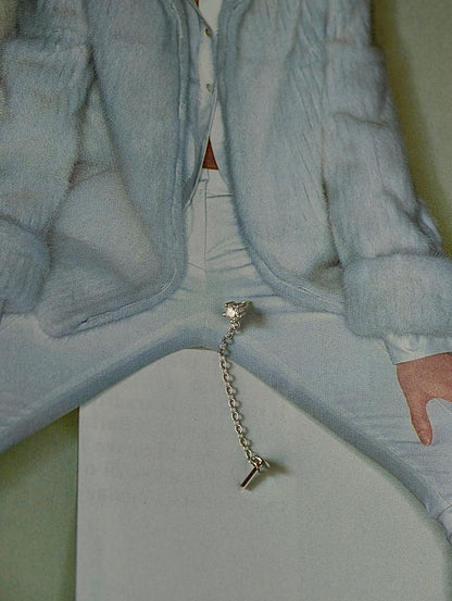 CZ Chain Flatback Earring