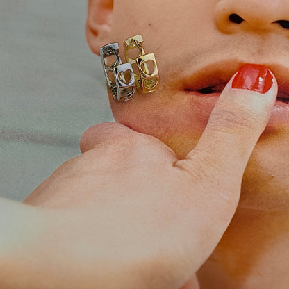 Gold-plated 925 sterling silver Airy Love Huggie Hoops Gold