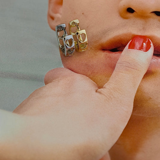 Gold-plated 925 sterling silver Airy Love Huggie Hoops Gold