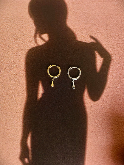 Gold-plated 925 sterling silver Teardrop Hoop Earrings