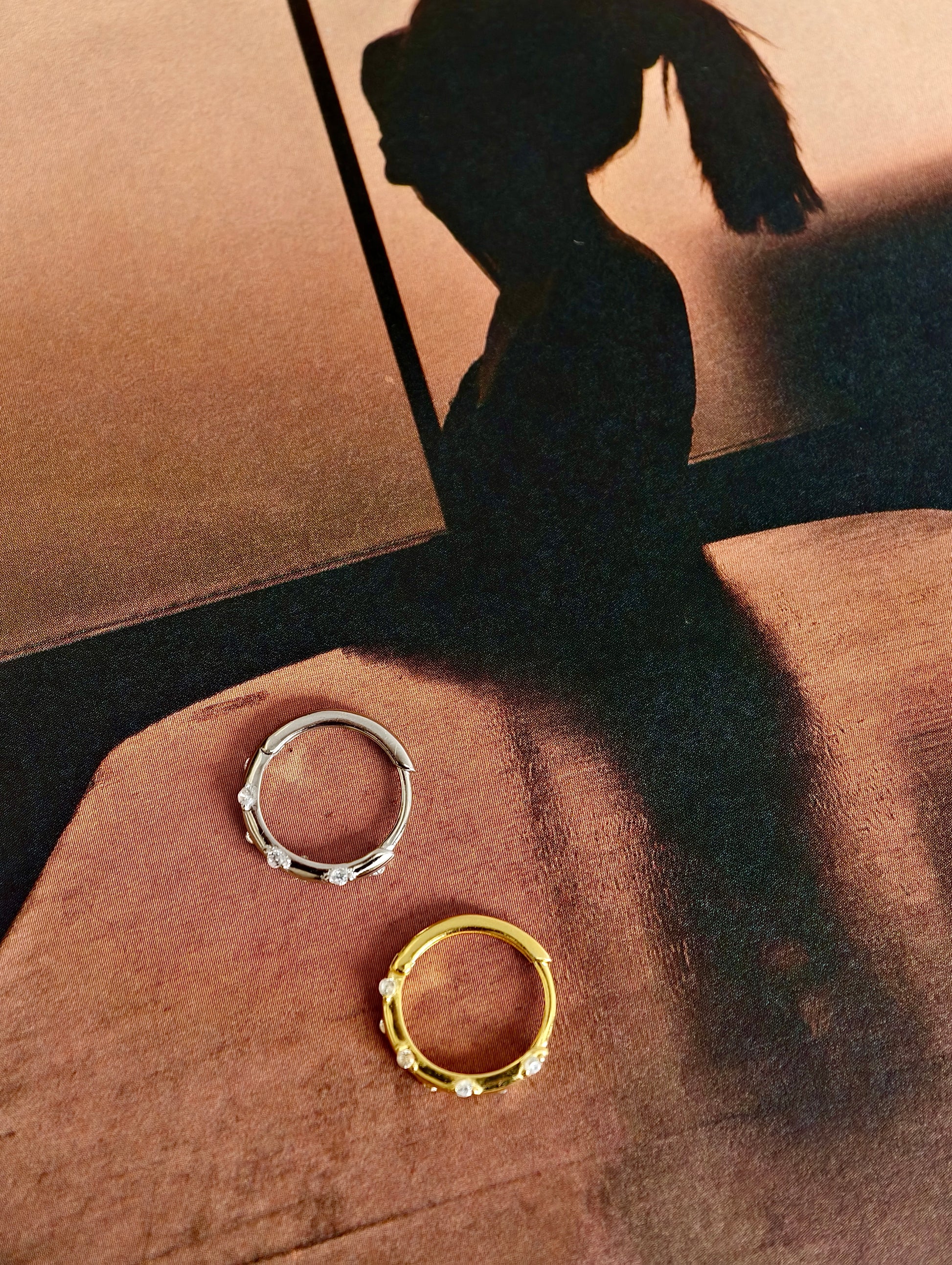 Gold-plated 925 sterling silver Aurora Dot Hoop Earrings