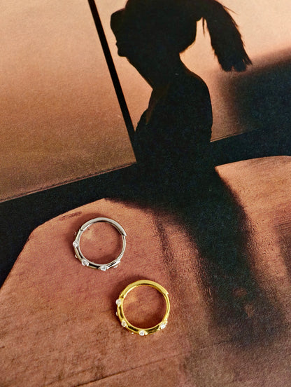 Gold-plated 925 sterling silver Aurora Dot Hoop Earrings
