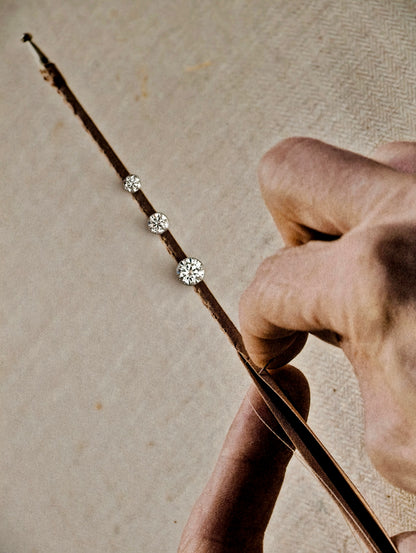 Gold-plated 925 sterling silver Floating Moissanite Flatback Earring
