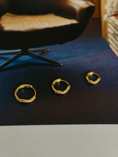 Ripple Pavé Clicker Hoops