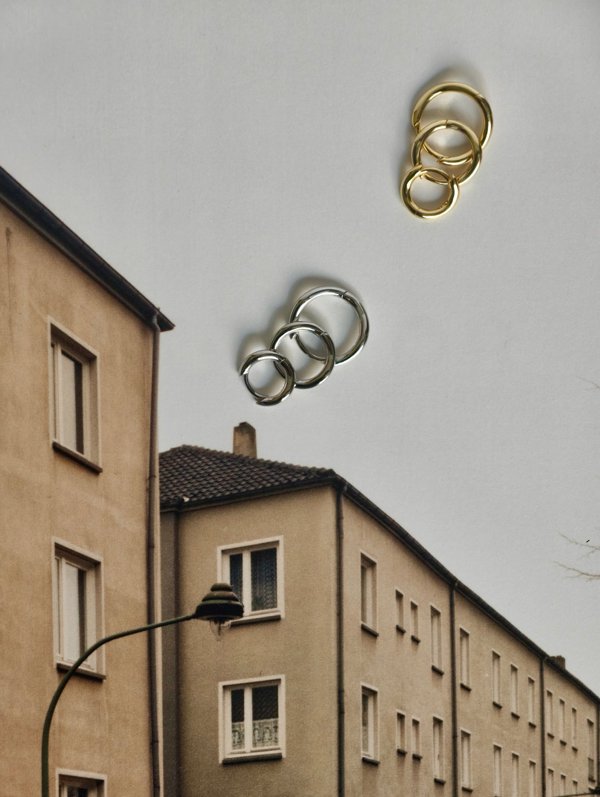 Gold-plated 925 sterling silver Ripple Clicker Hoops