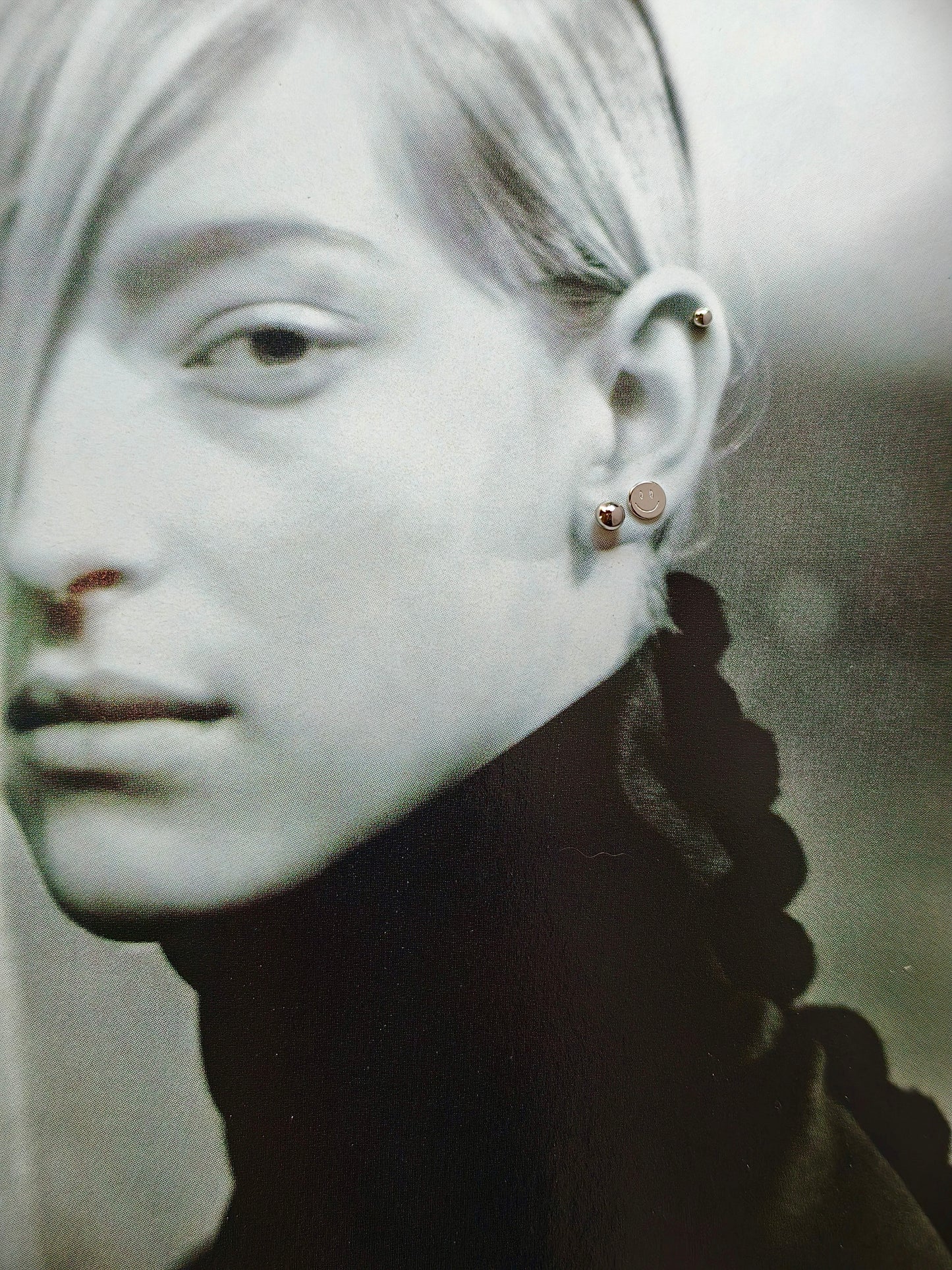 Gold-plated 925 sterling silver Ball Flatback Earring
