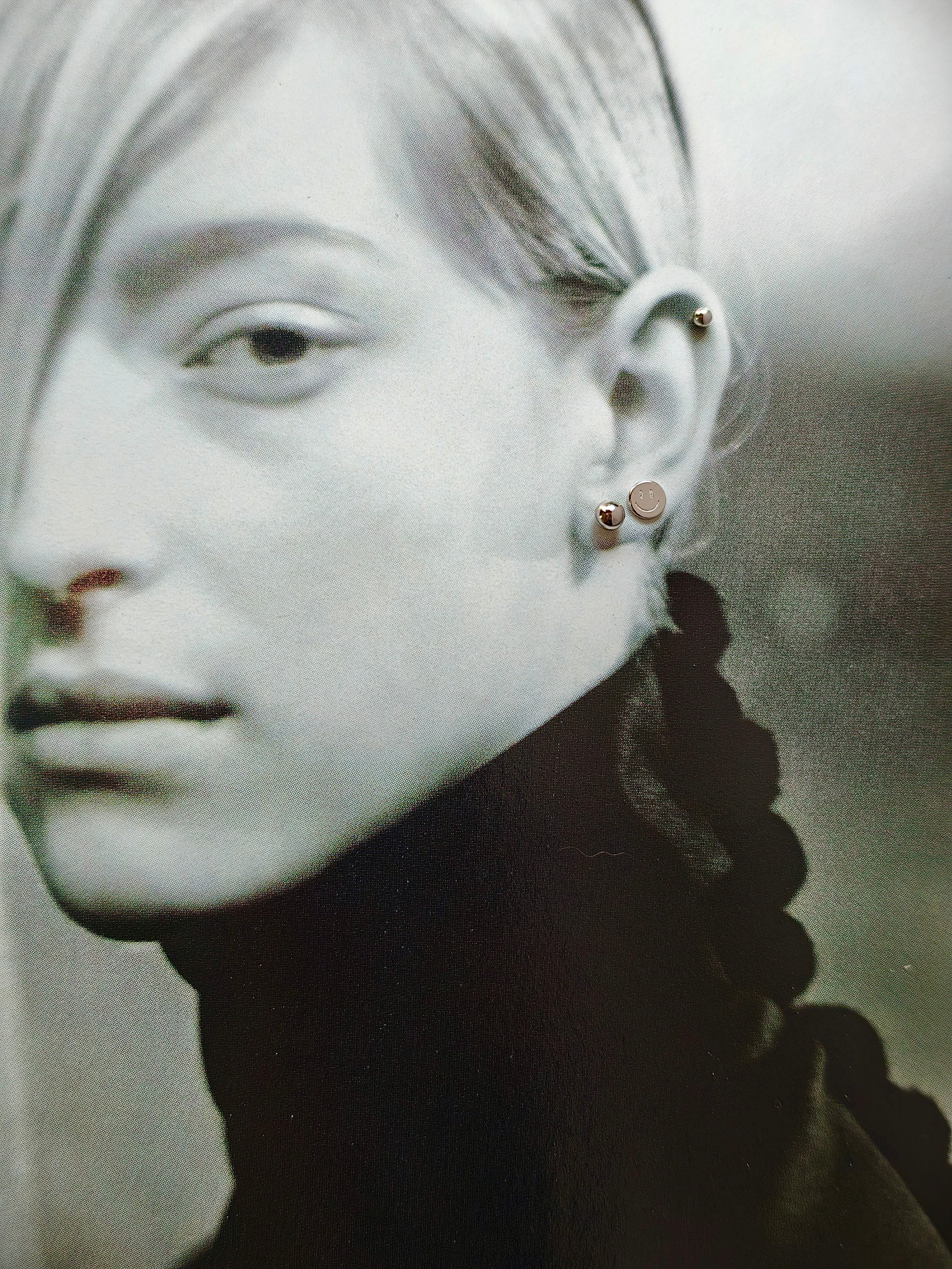 Gold-plated 925 sterling silver Ball Flatback Earring
