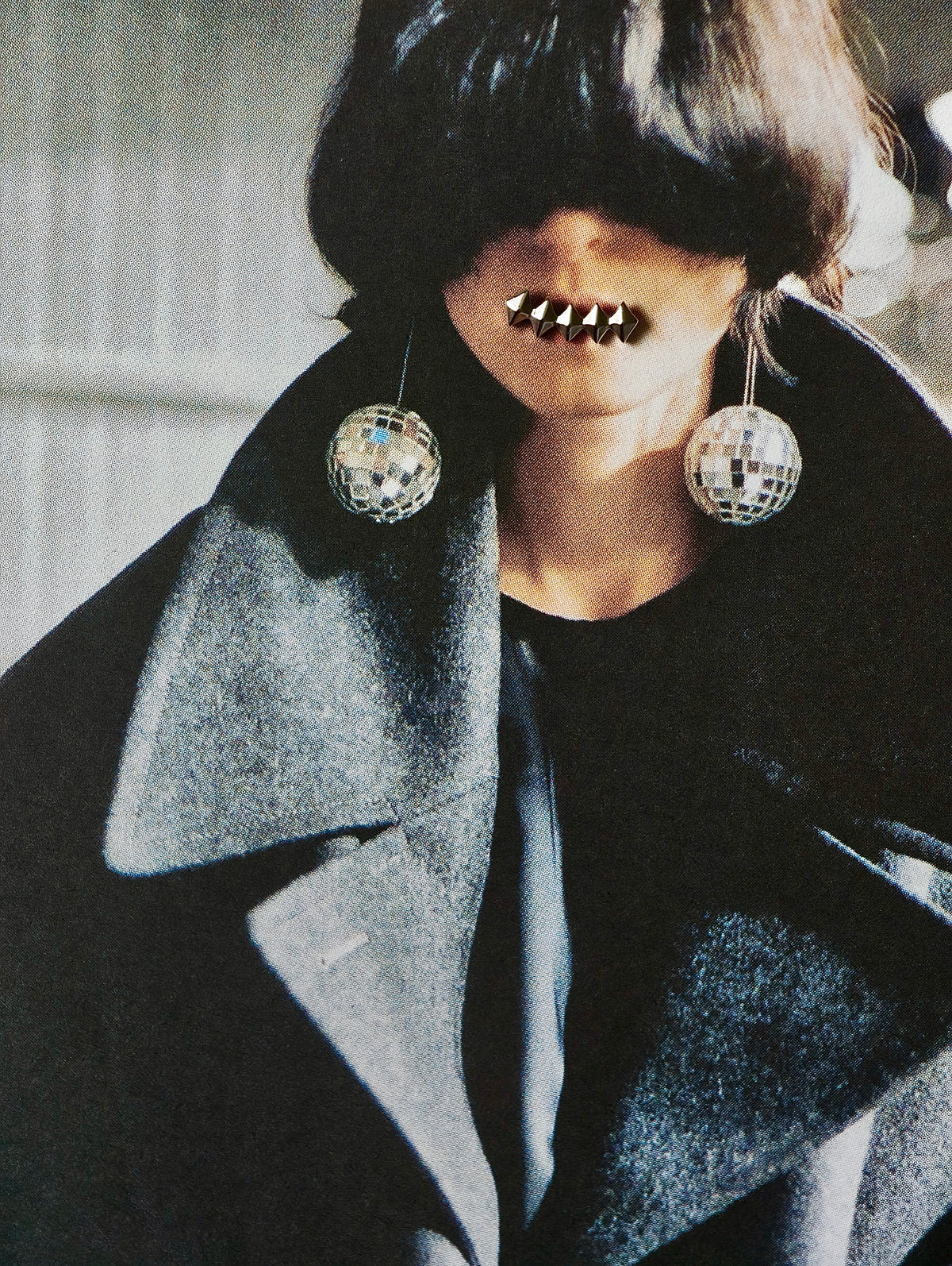 Pyramidal Punk Flatback Earring