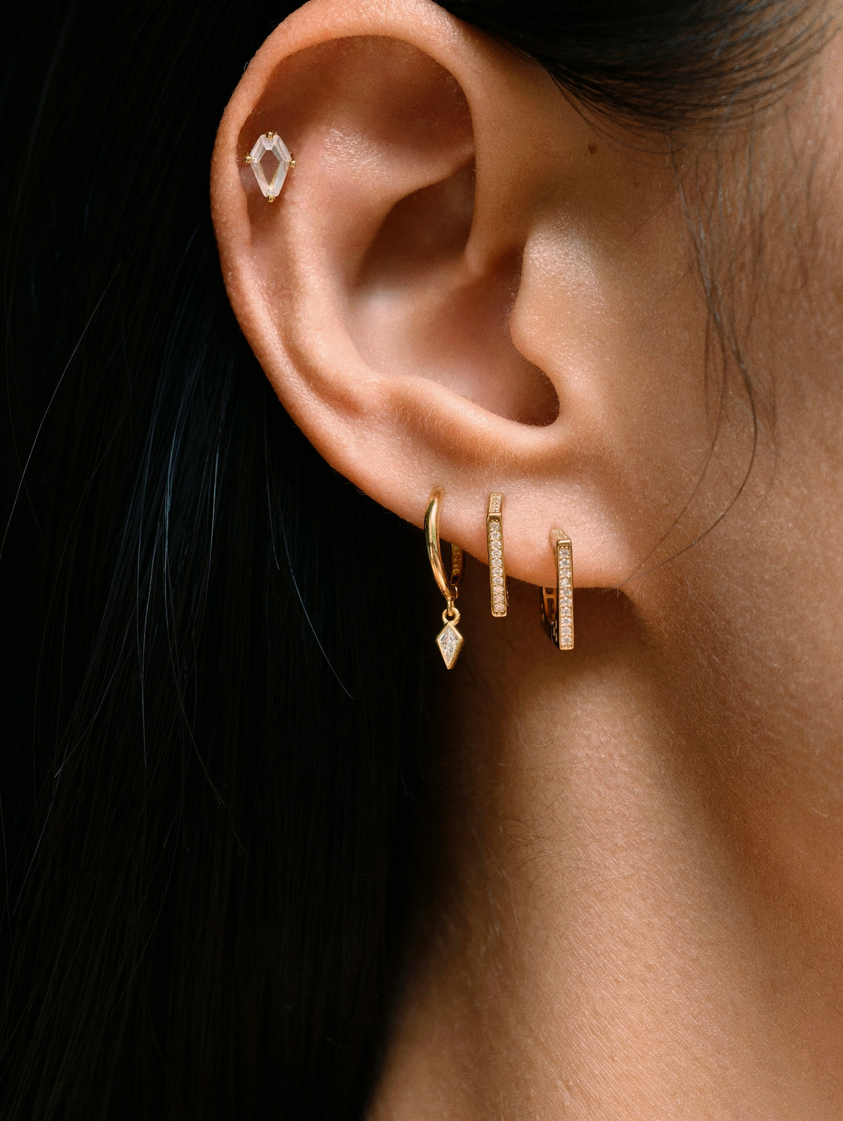 Prism Drop Hoop Earrings