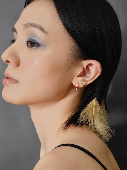 Gold-plated 925 sterling silver Anarchy Spike Hoop Earrings