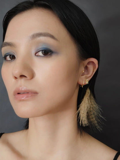 Gold-plated 925 sterling silver Anarchy Spike Hoop Earrings
