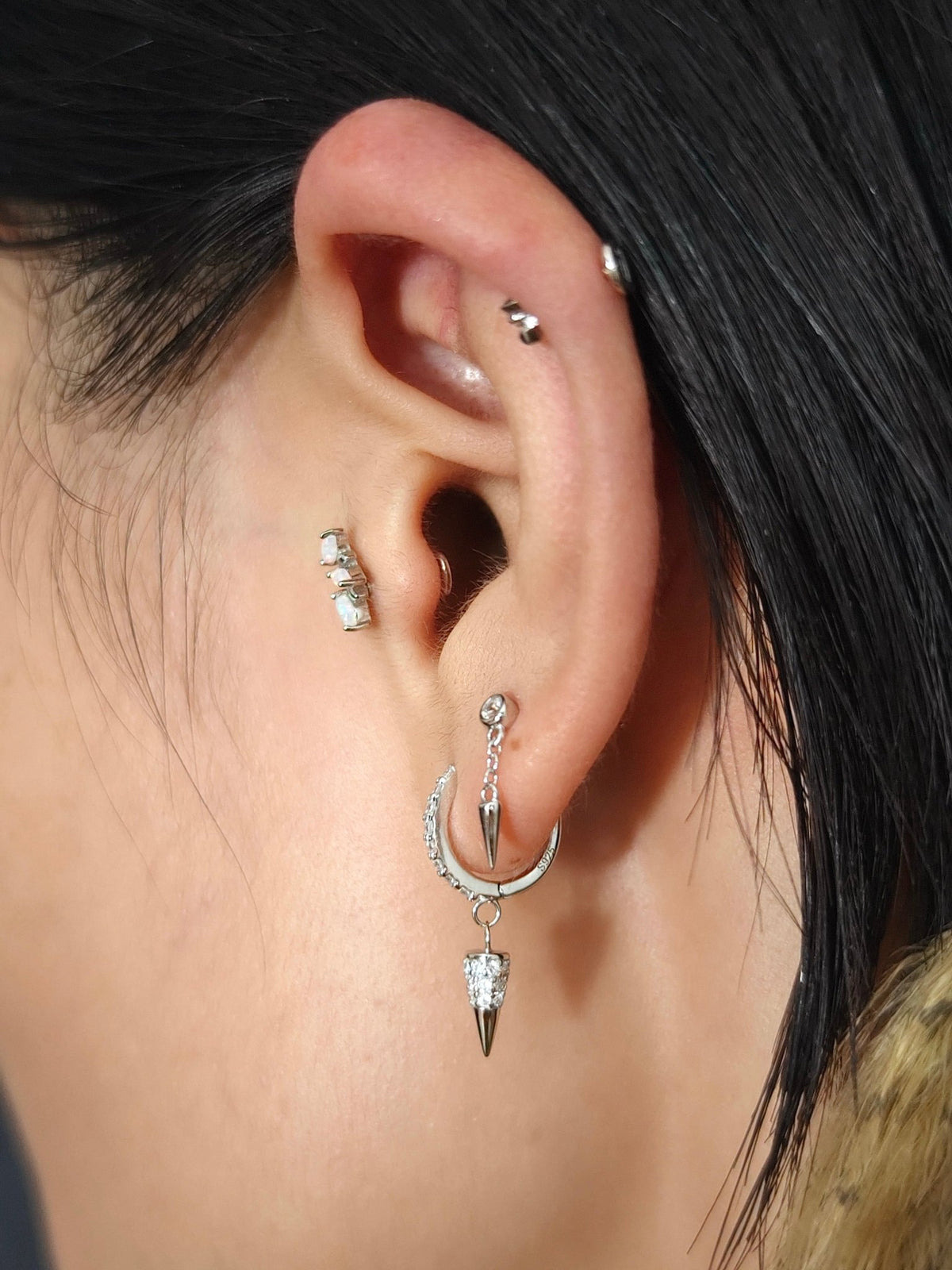 Gold-plated 925 sterling silver Riot Bullet Hoop Earrings