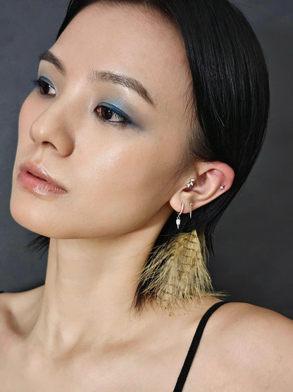 Gold-plated 925 sterling silver Riot Bullet Hoop Earrings